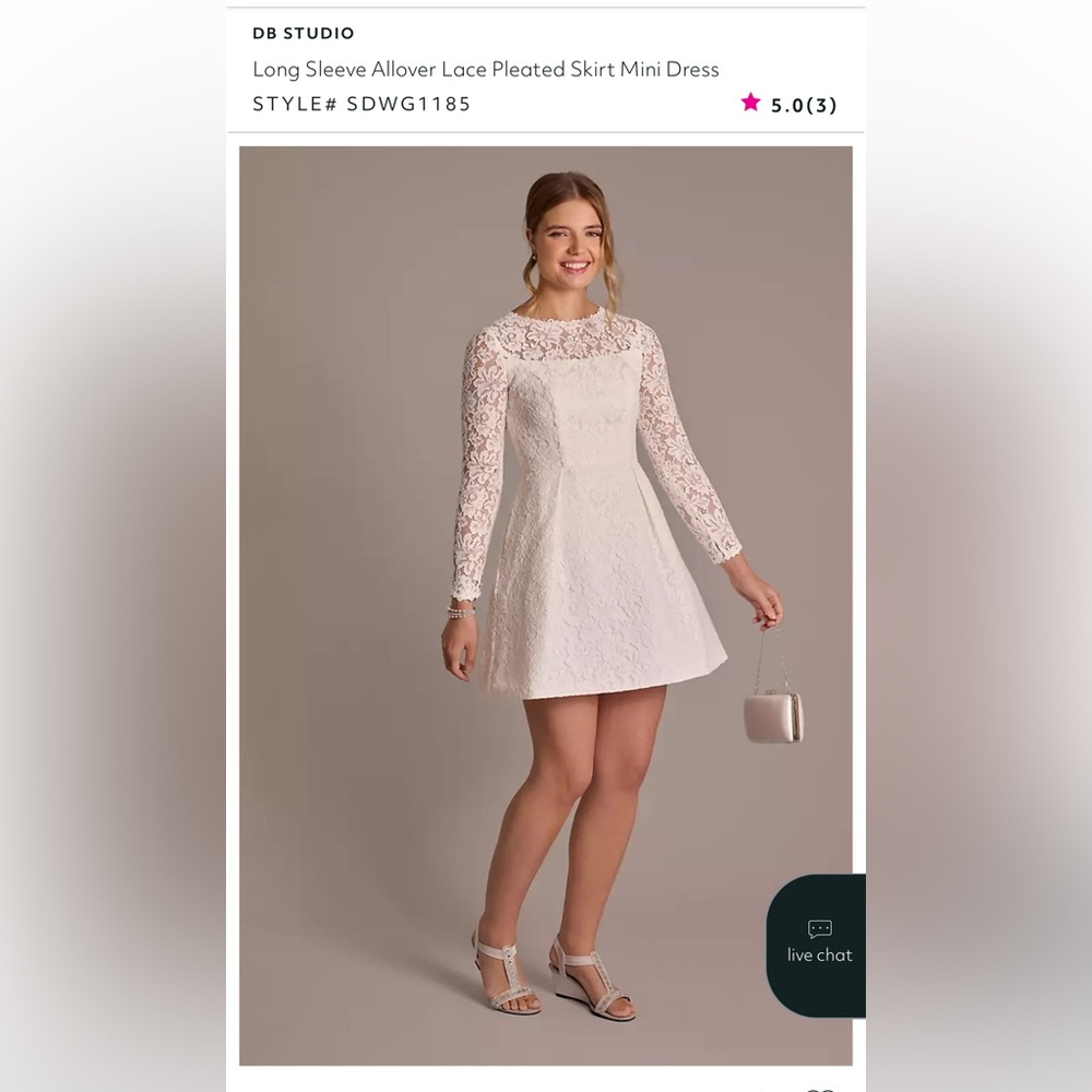 David's Bridal White Lace Wedding Dress